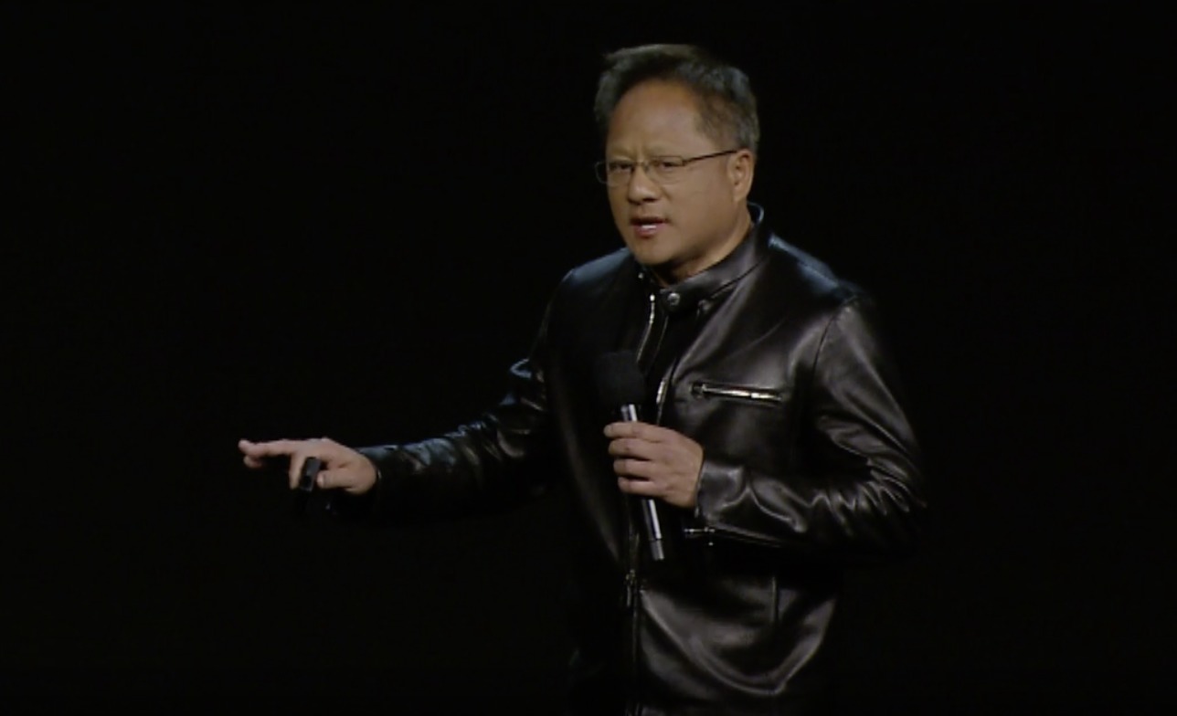 Nvidia-sjef Jen-Hsun er skinnjakkekjekk som vanlig og på scenen som hovedtaler under årets CES.