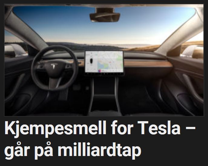 Røde tall for Tesla.