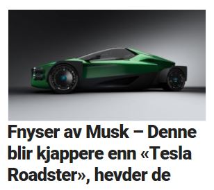 Hevder de jobber med en elsuperbil som blir raskere enn Tesla Roadster.