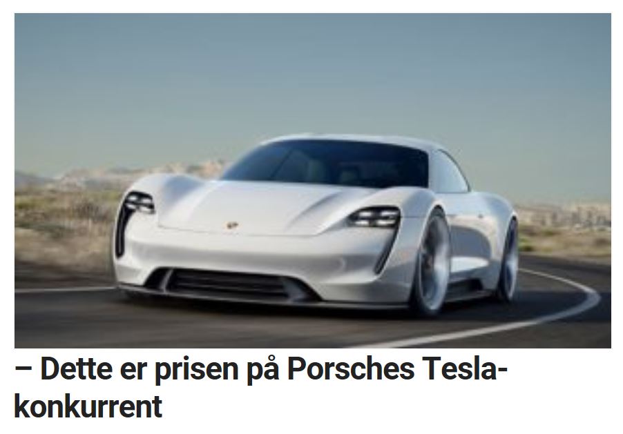Porsches første elbil kommer i 2019.