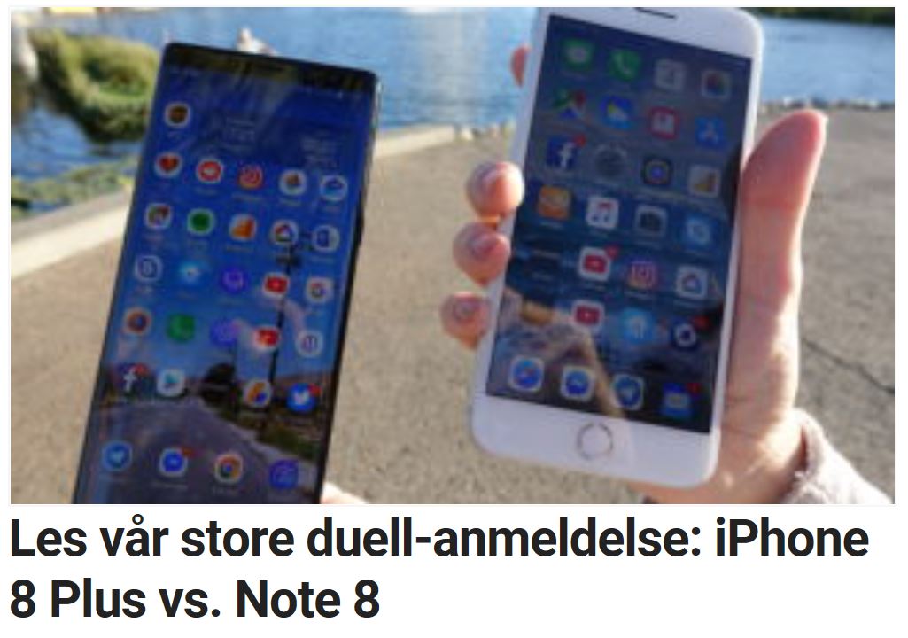 Les vår store duell-anmeldelse: iPhone 8 Plus vs. Note 8.