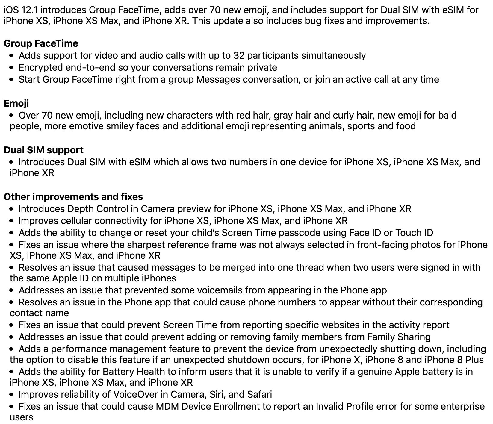 iOS 12.1 lanseres i dag, og dette er å finne.