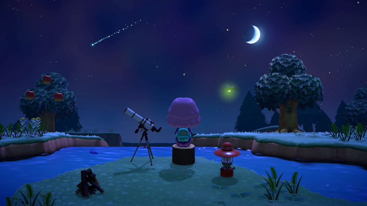 God stemning, også om natten, i Animal Crossing.