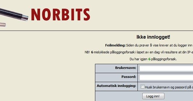 Før brukte piratnettstedet denne innloggingssiden, men har nå kopiert hele nettsiden til det norske selskapet Norbits AS inn på sine egne servere.