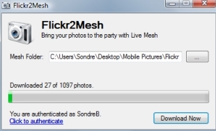Flickr2Mesh, er et lite program som gjør det enkelt å ta med seg bildene fra Flickr overalt hvor man går, nemlig på mobiltelefonen.