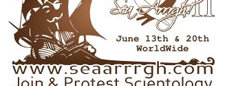 Slik presenterte The Pirate Bay sitt engasjement mot Scientologikirken i helga.