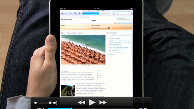 Slik ser nettsiden ut på iPaden i Apples reklame.