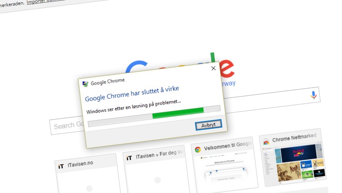 En 16-tegns URL vil få Chrome til å krasje.
