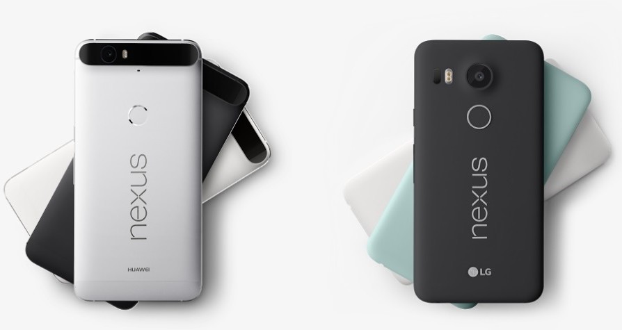 Nexus 6P til venstre, Nexus 5X til høyre.