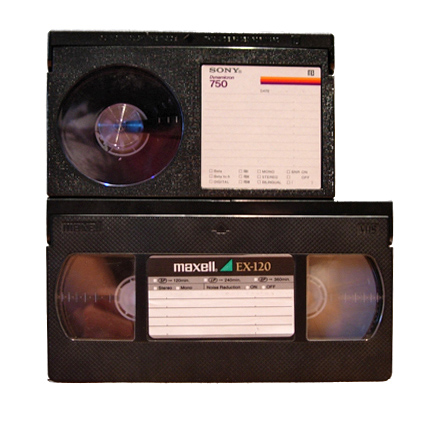 Betamax over, VHS under.