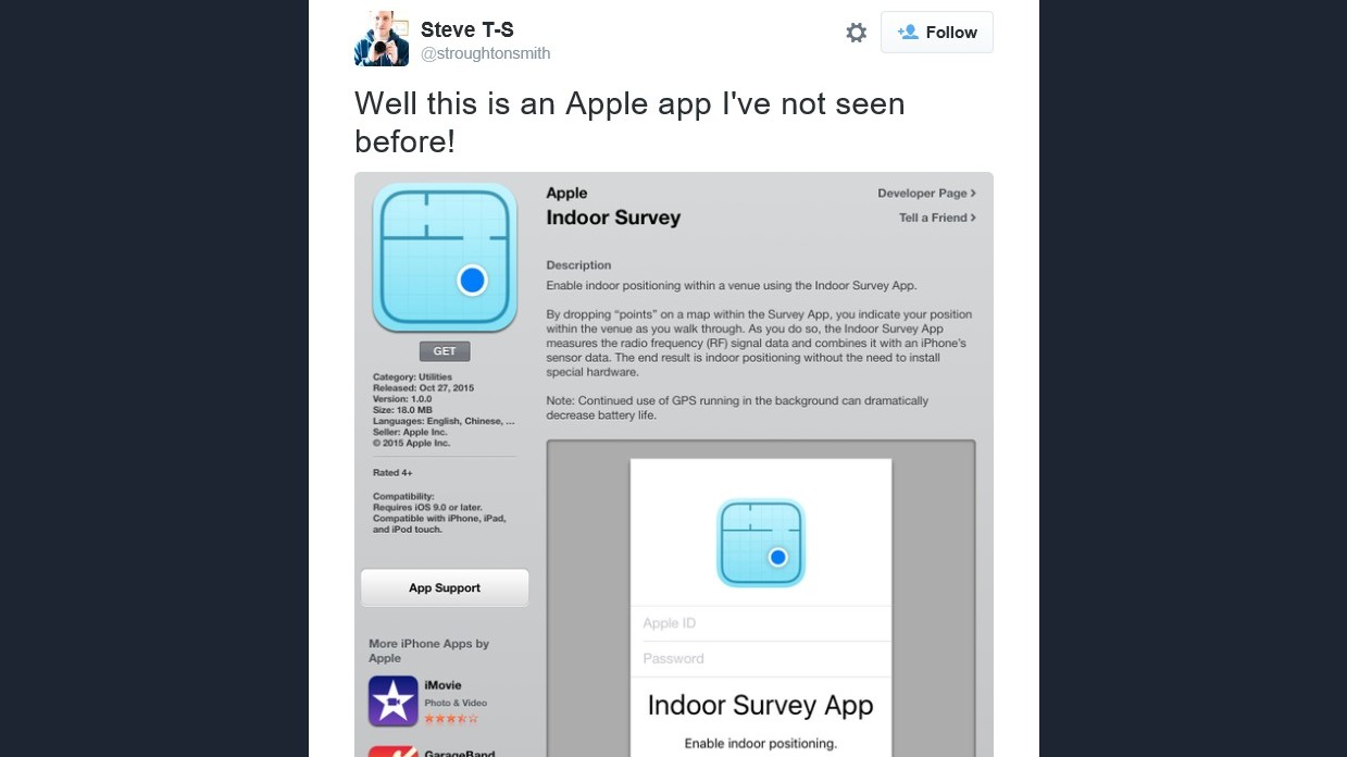 Dette er appen som skal åpne for sporing innendørs på iOS.