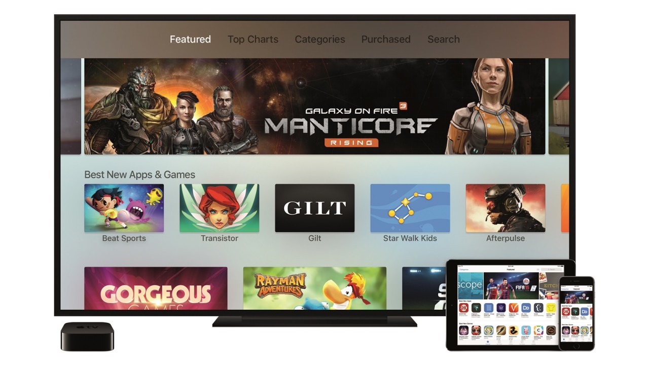 Det er spill og underholdningsapper som dominerer App Store på Apple TV.