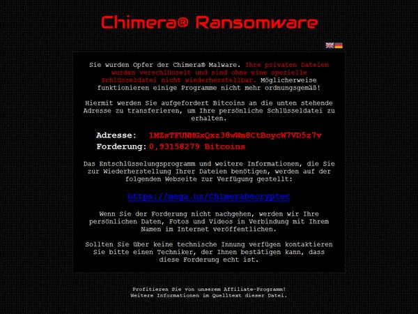 Det er ransomware, også er det Chimera som tar det hele til et nytt nivå.