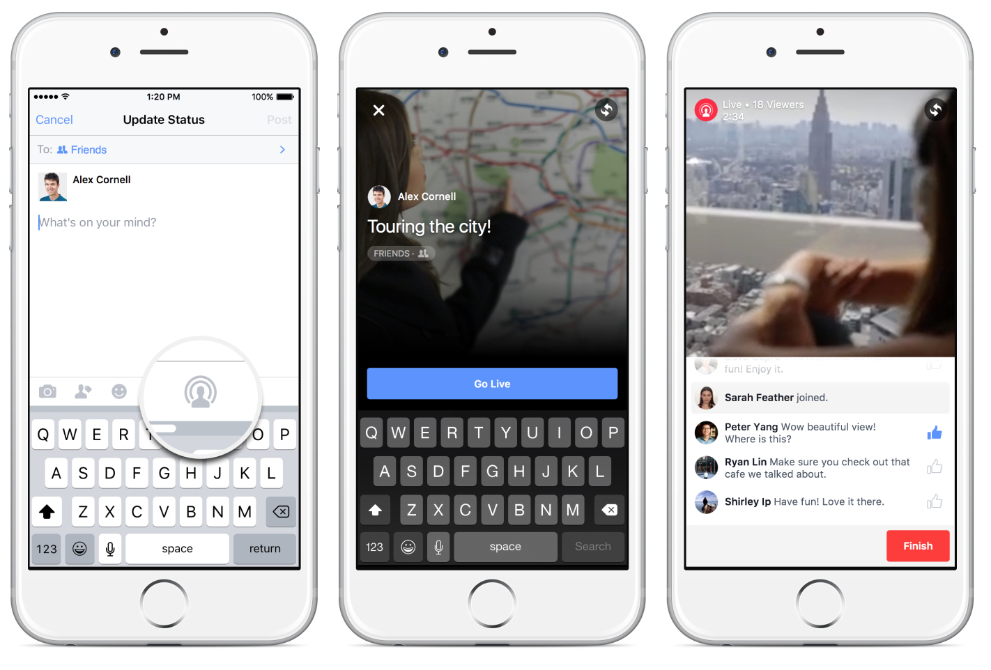 Facebook gjør det veldig enkelt å direktesende video fra appen. Tjenesten kommer til Norge om noen uker.