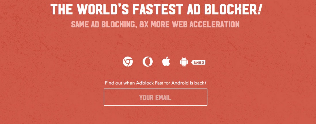 Adblock FAST fjernet fra Play Store.