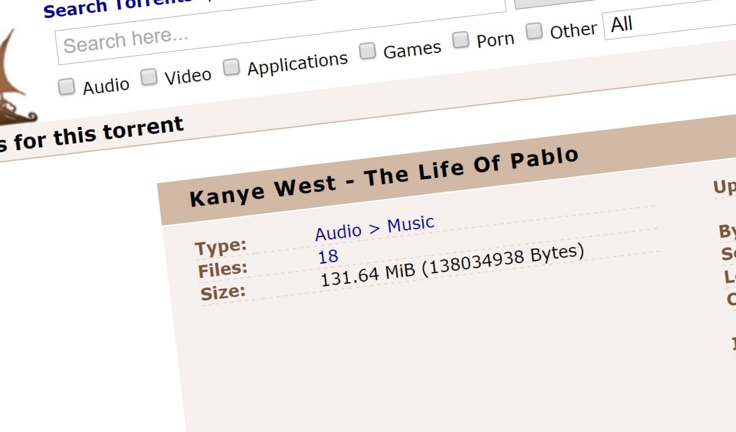 TPB ler av Kanye West sitt mulige søksmål etter at hans nye album er lastet ned over en halv million ganger siden søndag.