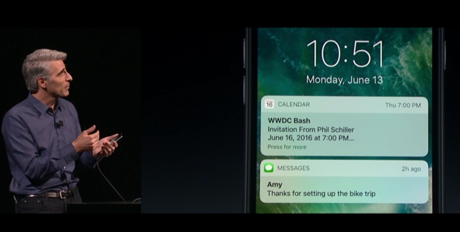 Slik ser iOS 10-låsskjermen ut.