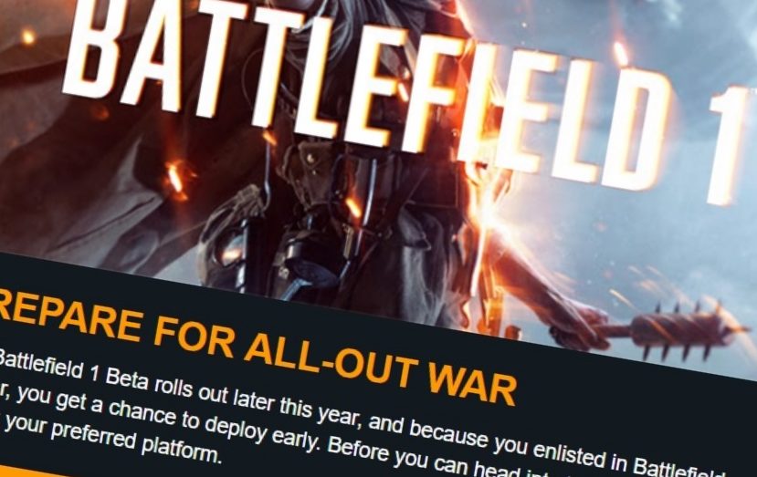 EA girer opp til semi-allmenn beta-test av Battlefield 1.
