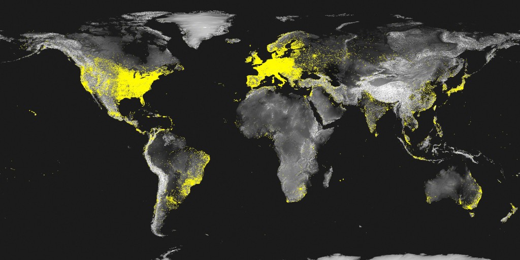Dette kartet viser hvordan tilgang til internett konsentrerer seg rundt de etniske gruppene som innehar den politiske makten.