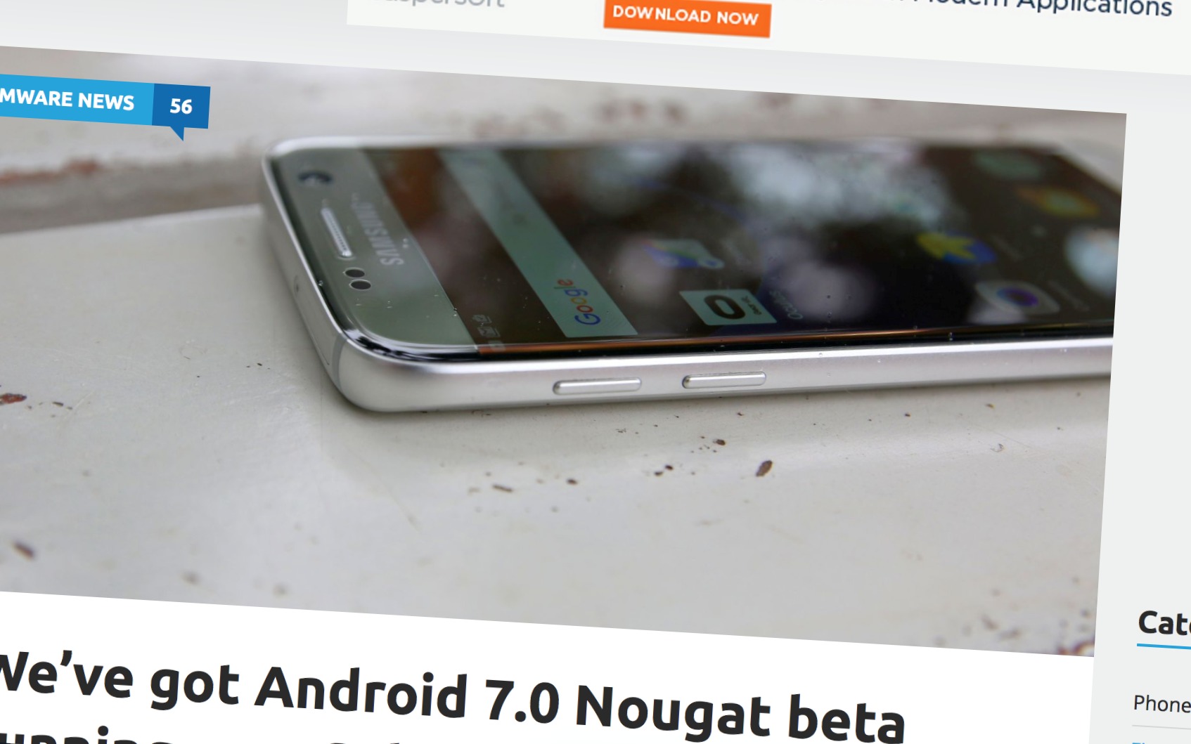Faksimile. Slik ser Android 7 ut på Samsung Galaxy S7.