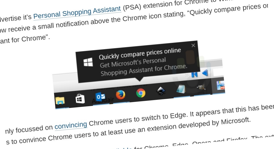 Microsoft reklamerer for en reklameutvidelse som er laget for konkurrenten Google.