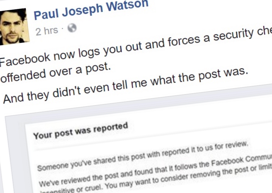 Den konservative kommentatoren Paul Joseph Watson har oppdaget en ny måte Facebook prøver å undertrykke meningene hans.
