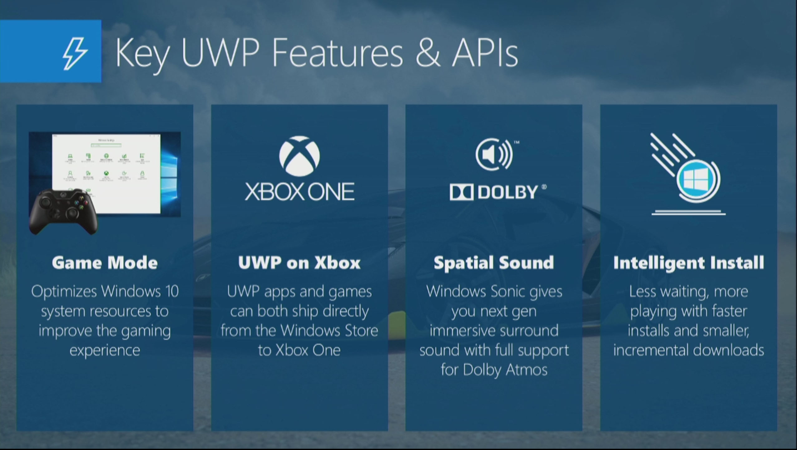 UWP (Univeral Windows Platform) har som formål å gjøre det enkelt for utviklerne å skape spill til Windows og Xbox uten å måtte gjøre alt to ganger.