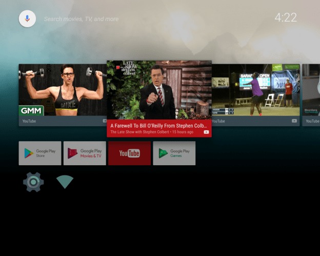 Her er Android TV Nougat oppe og går på en Raspberry Pi 3.