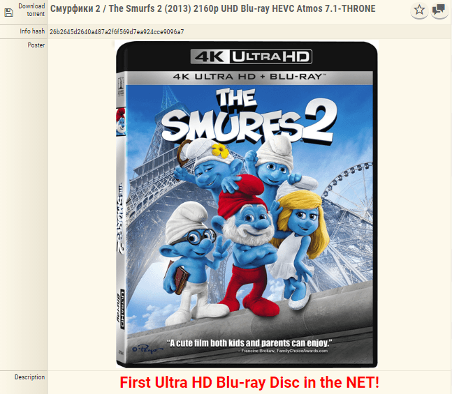 Det hevdes at dette er den første 4K Blu-ray-kopien som er piratkopiert.