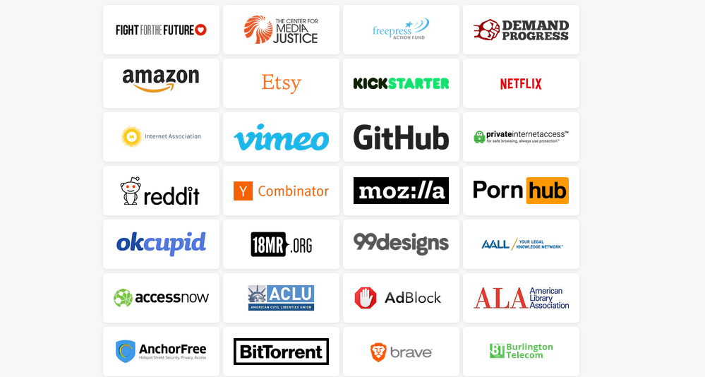 12. juli skal en rekke nettsider, inkludert Netflix og PornHub, markedere sin motstand mot endringer i nettnøytralitetslovene i USA.