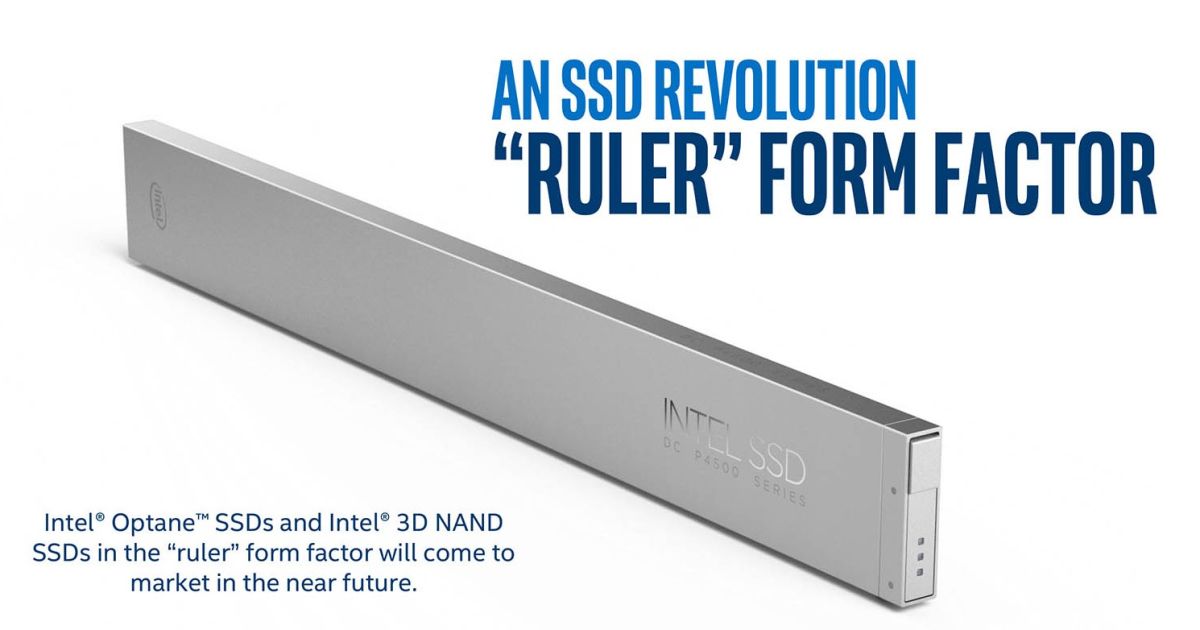 Intel viser avduker linjalformede SSD-er.
