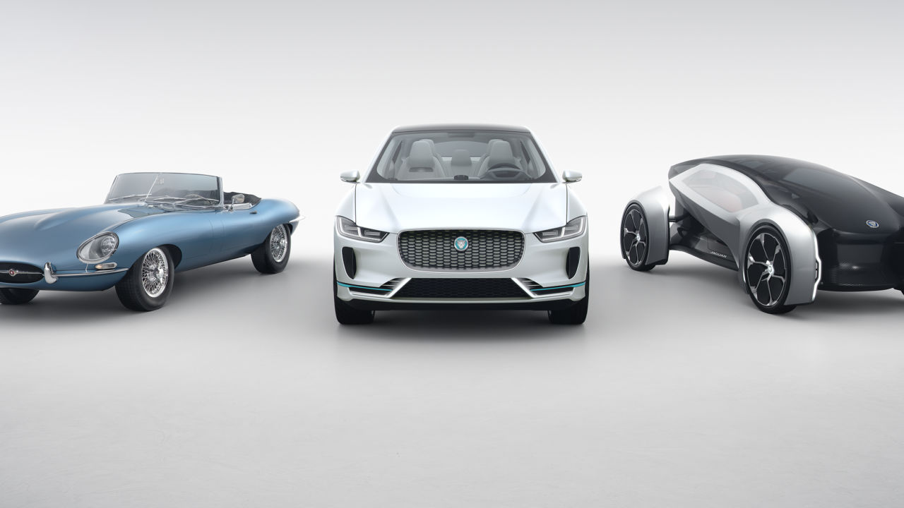 Jaguars elektriske visjon består av fortiden, nåtiden og fremtiden.