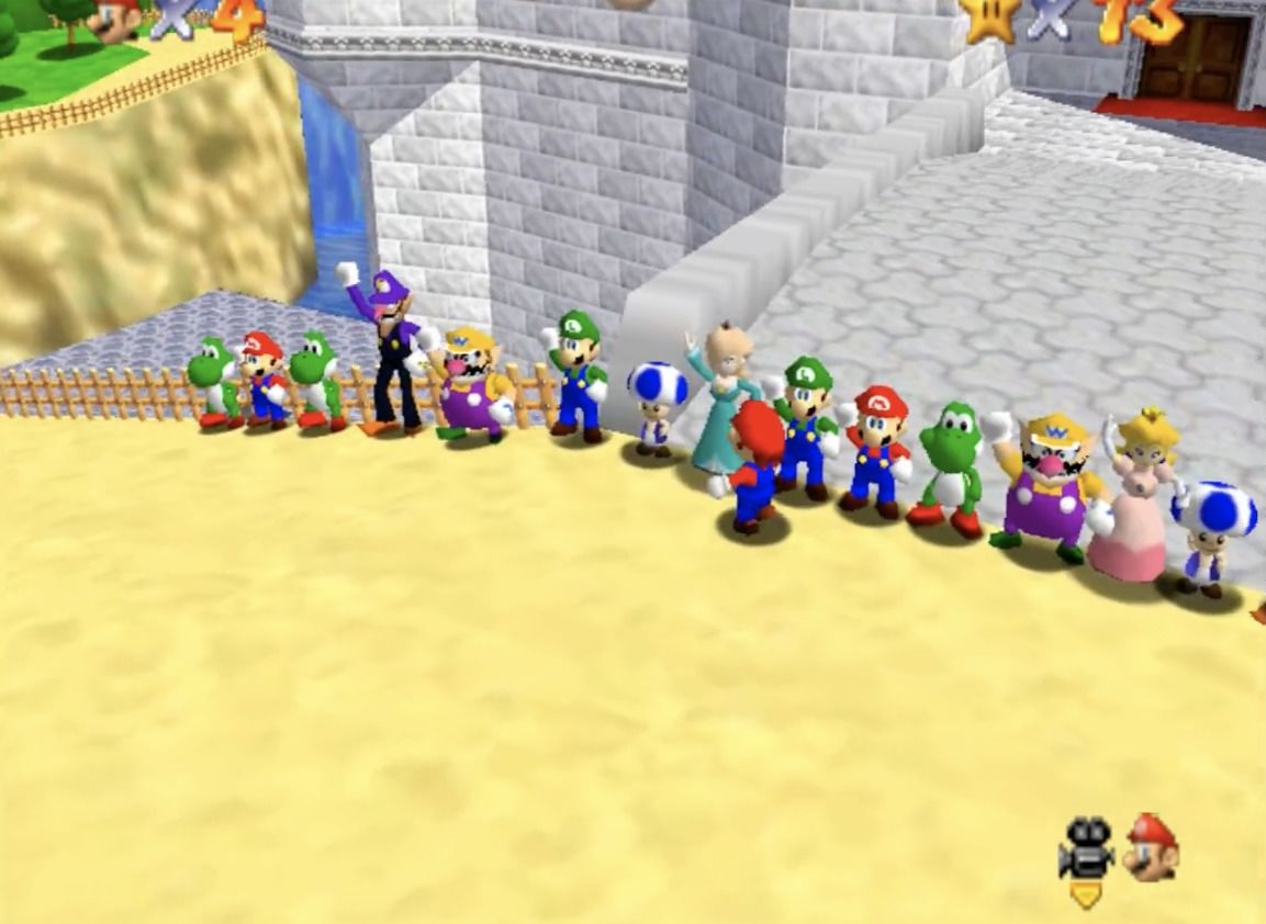 Nå kan du samle hele gjengen og litt til i Super Mario 64.