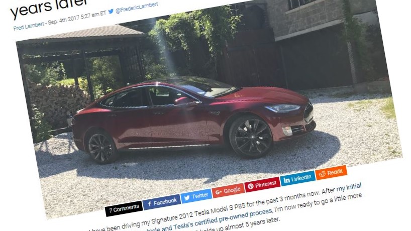 Teslaen fra 2012 holder seg godt.