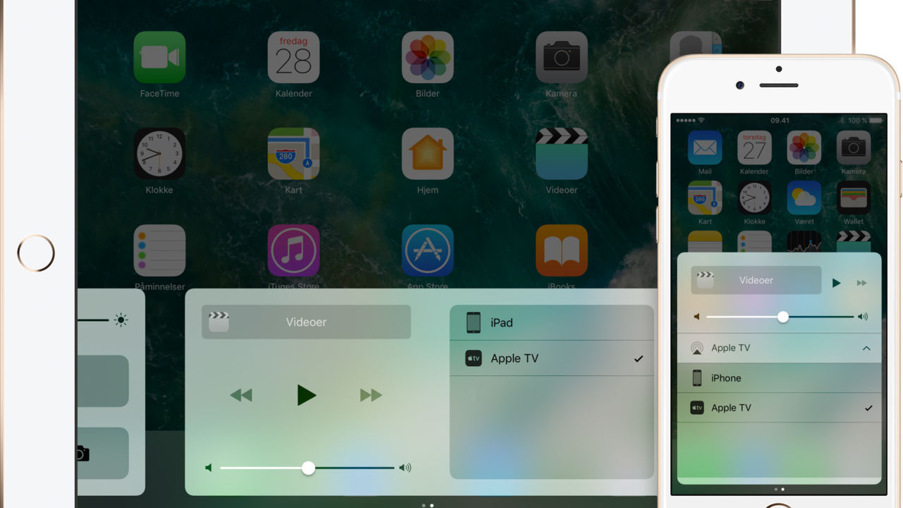 AirPlay 2 fungerer ikke som forventet. Bildet er fra AirPlay i iOS 10.