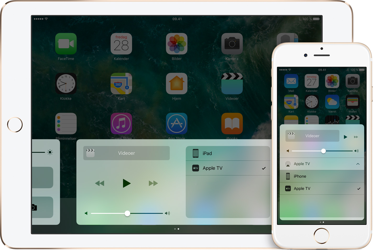 AirPlay 2 fungerer ikke som forventet. Bildet er fra AirPlay i iOS 10.