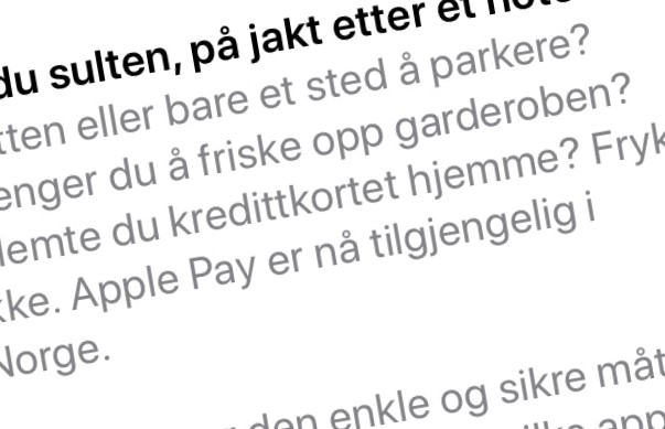App Store sier at Apple Pay er tilgjengelig i Nirge. Det er feil, sier Apple.