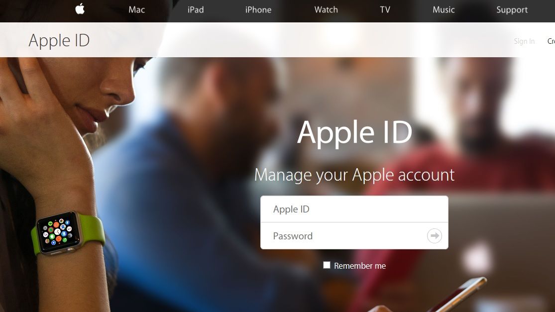 Dette er en falsk Apple-nettside som prøver å lure til seg brukernavn og passord.