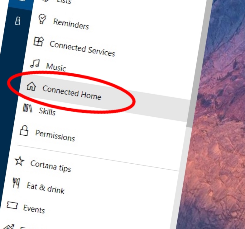Åpne "Cortana Notebook" på en Windows 10 PC og koble til de tjenestene du ønsker herfra.