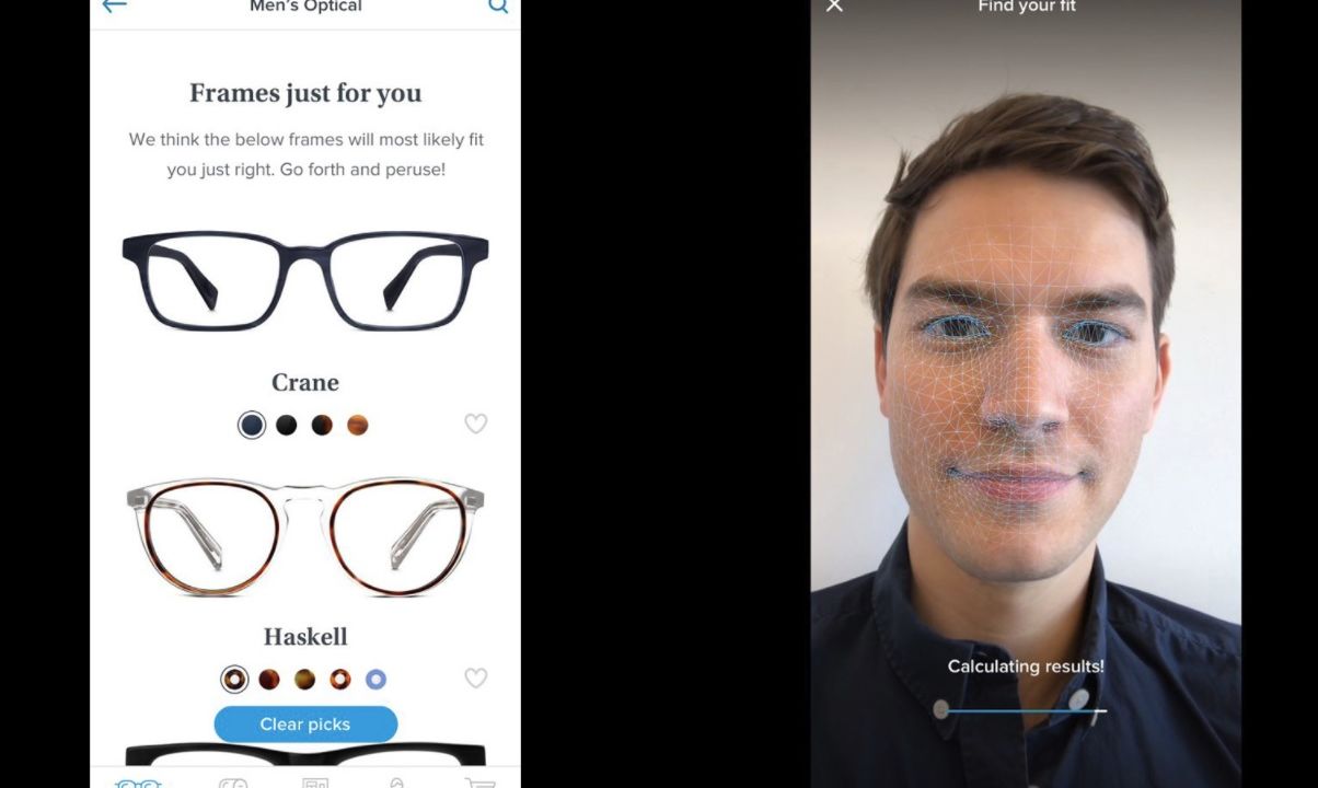 Face ID, som kun er å finne på iPhone X, måler ansiktet svært nøyaktig, langt bedre enn bare et kamera og AR-programvare, og kan derfor gi kunden en bedre oversikt over hvilke briller som passer.