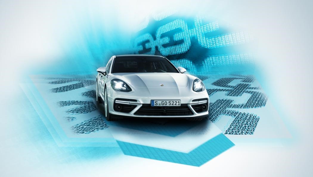 Porsche tester blokkjede for bruk i bil.