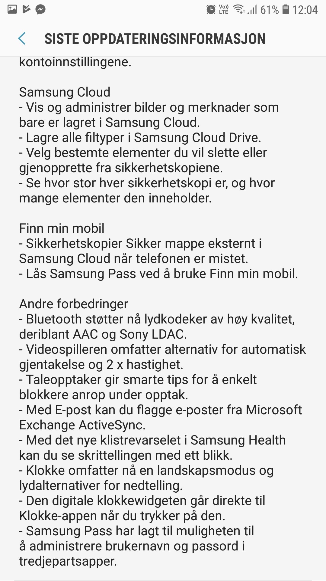 Android 8 til Galaxy S7.