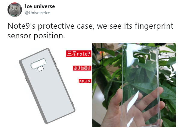 Galaxy Note 9 har fingersensoren på riktig plass.