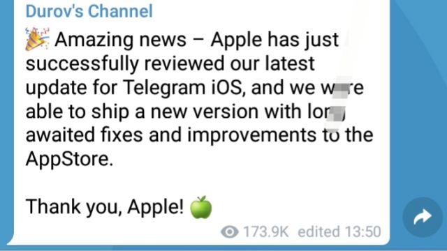 Telegram er tilbake på iPhone