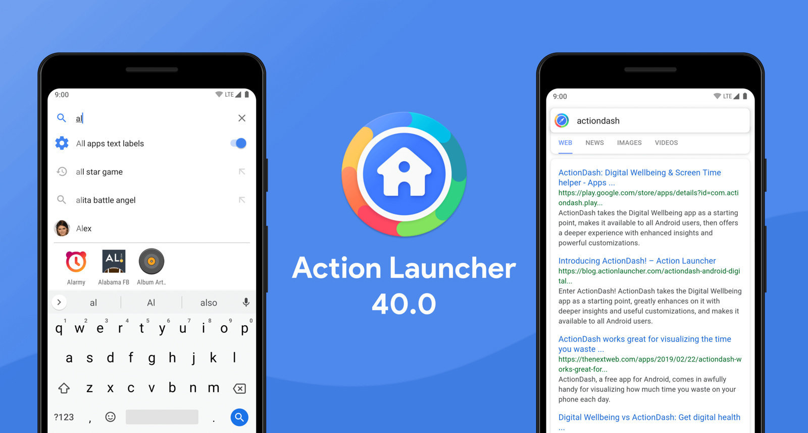Nå er Action Launcher oppdatert - støtter reklame i søk