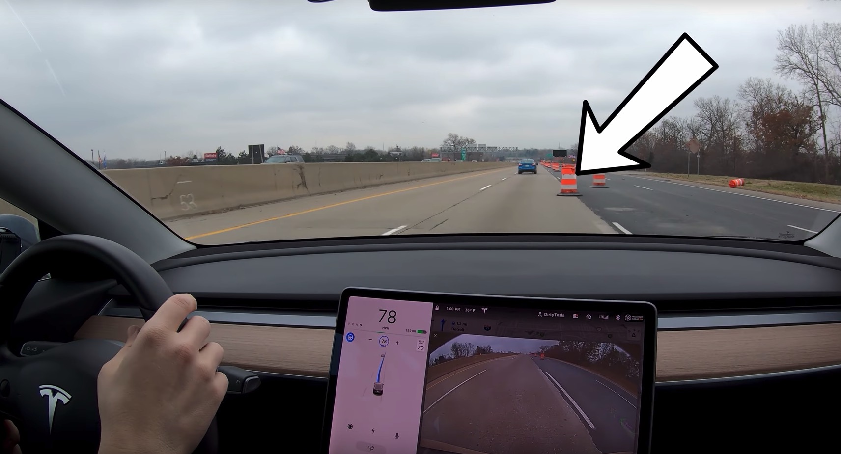Tesla Autopilot kjegle