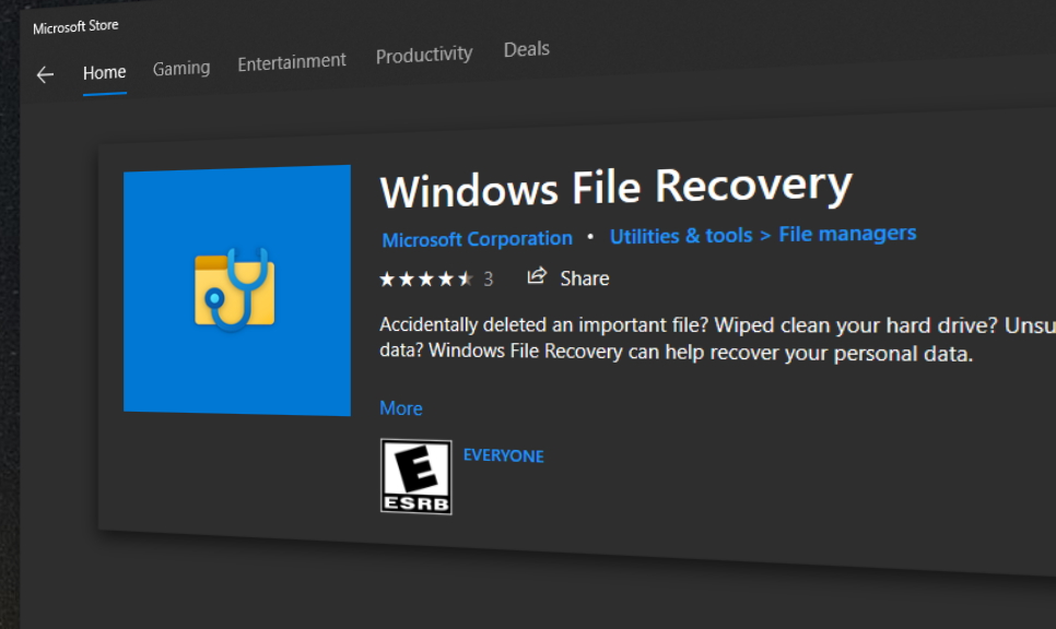 WindowsFileRecovery