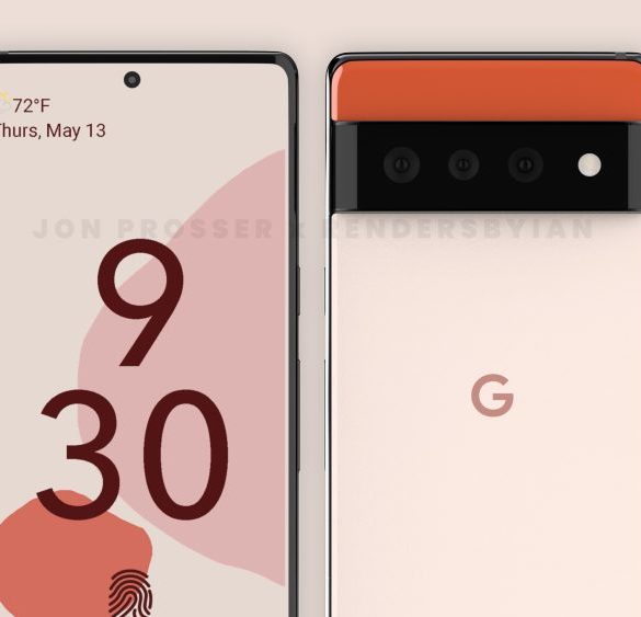 Illustrasjon av det nye Google Pixel 6 designet. Kilde: John Prosser