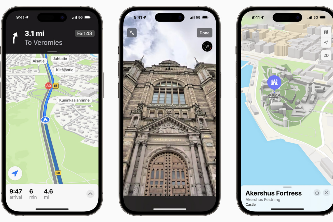 apples nye kart-app er stor-oppdatert for norge