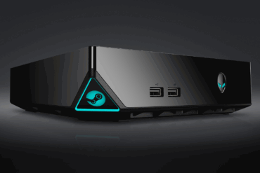 Kompakt spillkonsoll fra Valve, med moderne design og LED-belysning, antatt å være Fremont-modellen med AMD Hawk Point 2-prosessor og Radeon RX 7600-grafikk.